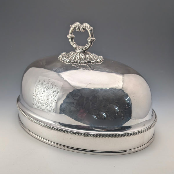 Antique English Cloche, circa 1810, made of Old Sheffield Plate.
